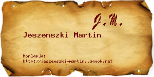 Jeszenszki Martin névjegykártya
