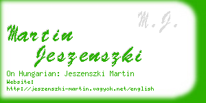 martin jeszenszki business card